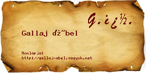 Gallaj Ábel névjegykártya